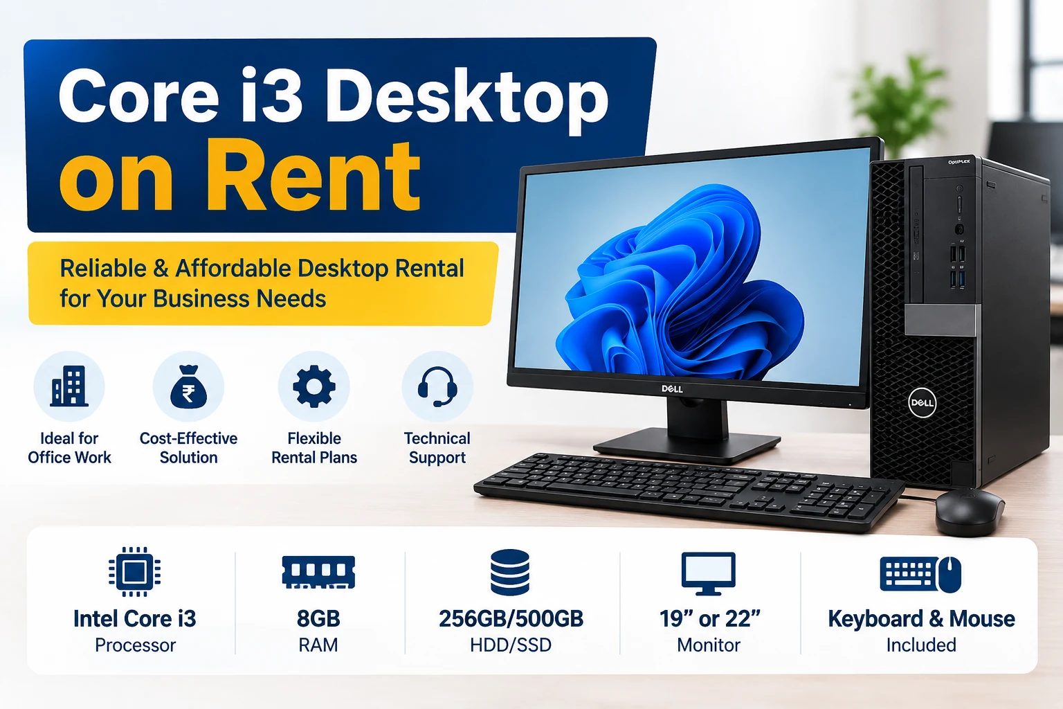 Core i3 Desktop On Rent