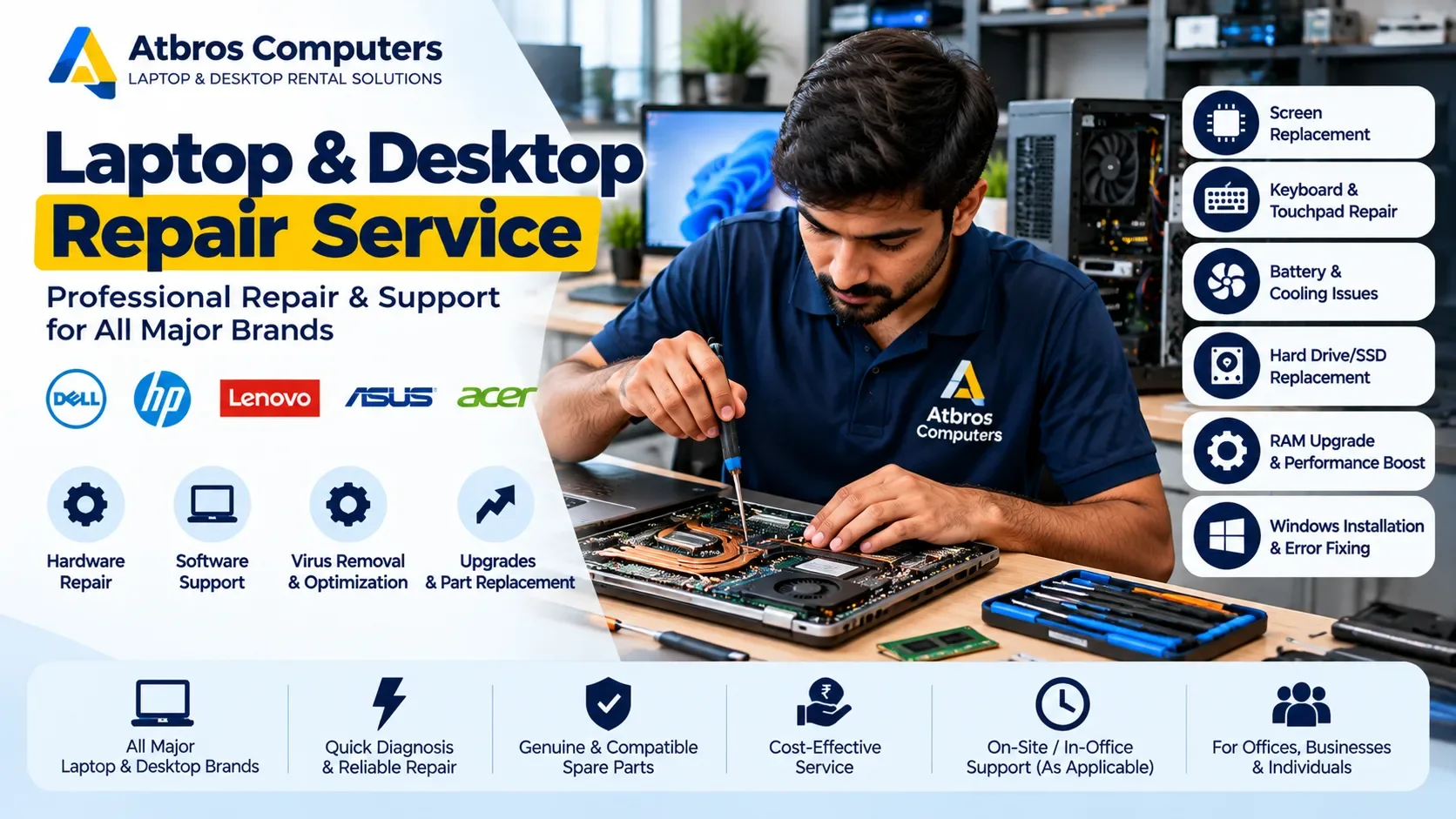 Computer Repair Service for Laptops, Desktops and Office Computers – Atbros Computers